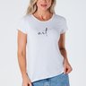 T-Shirt Baby Look Estampa Art Viscolycra Branca