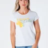 T-Shirt Baby Look Estampa Limoncello Viscolycra Branca