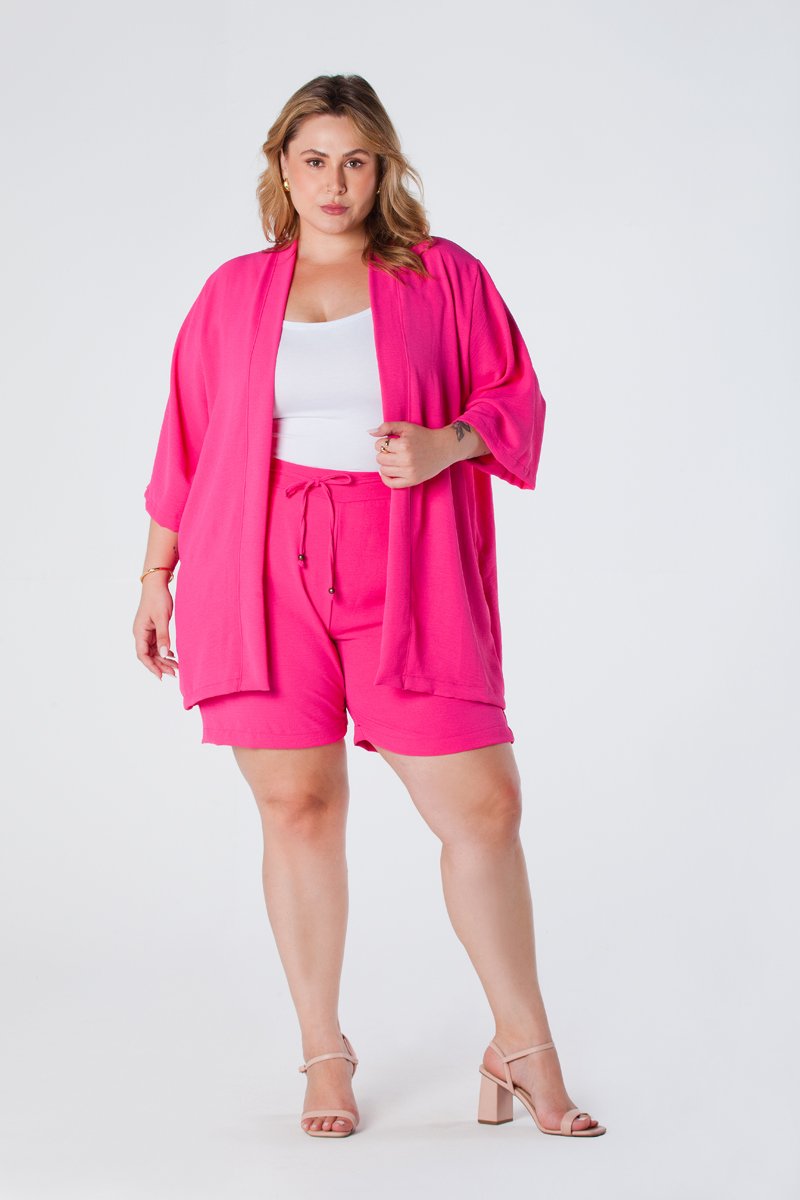 09 kimono plus size barra reta manga 3 4 crepe pink aline