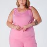Regata Plus Size Básica Ajustada Viscolycra Rosa Brenda