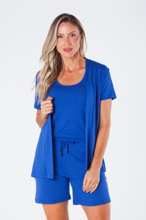 13 kimono reto manga curta viscolycra azul taisa