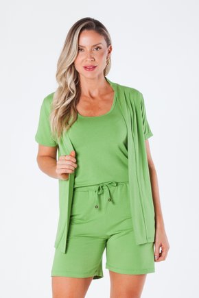 11 kimono reto manga curta viscolycra verde taisa