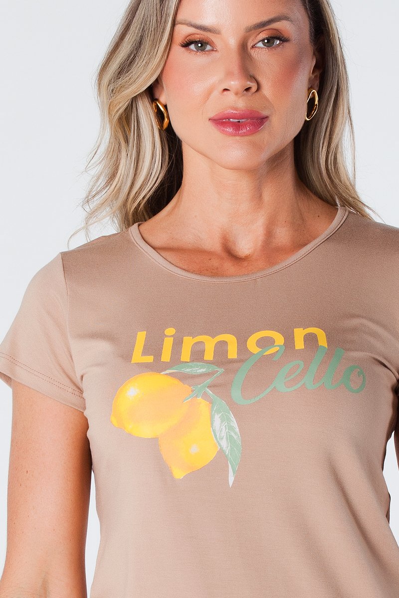 12 t shirt baby look estampa limoncello viscolycra bege