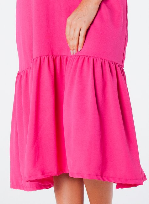 02 vestido midi com alca larga e barra com babado pink lucia