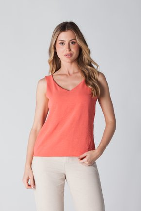 03 regata em crepe decote v laranja liz