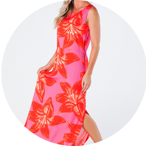 28 vestido longo sem manga com fendas laterais e estampa digital viscose acetinada miranda