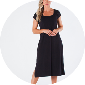 02 vestido midi reto gola quadrada ombro franzido e fendas laterais vermelho livia