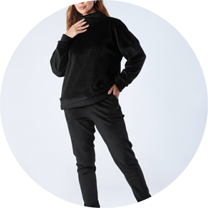 01 blusao oversized gola caida em fleece preto nala