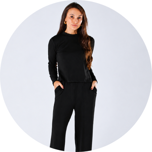 15 blusa gola redonda manga longa molecotton preto