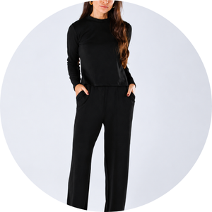 16 blusa gola redonda manga longa molecotton preto