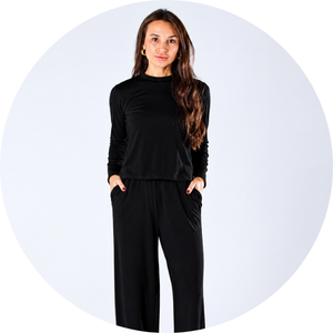 17 blusa gola redonda manga longa molecotton preto
