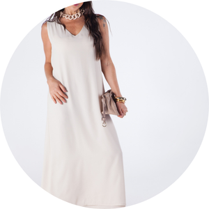 03 vestido longo sem mangas decote v forrado off white stella