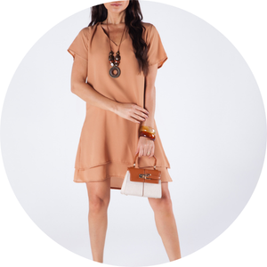01 vestido curto com manga forrado ocre vitta