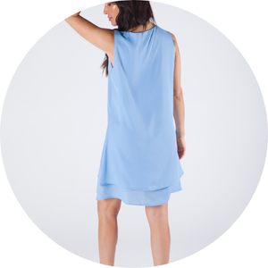 05 vestido curto sem mangas decote v forrado azul fresh luce