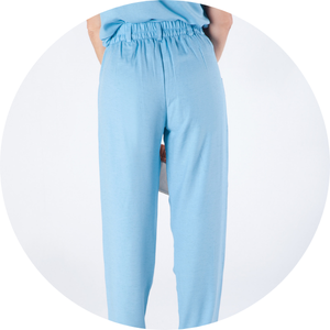 18 calca com ziper e elastico traseiro bolso faca funcional azul fresh